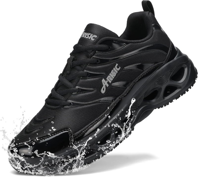 JJMIMAIFJ Non Slip Work Shoes for Men Women Waterproof Sneakers Men Comfortable Restaurant Chef Shoes Slip Resistant Shoes for Men Breathable Walking Sneakers for Daily Use Black - Image 1